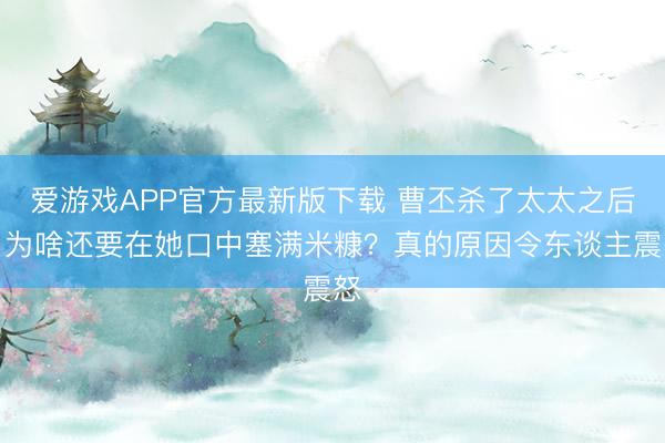 爱游戏APP官方最新版下载 曹丕杀了太太之后,为啥还要在她口中塞满米糠?真的原因令东谈主震怒