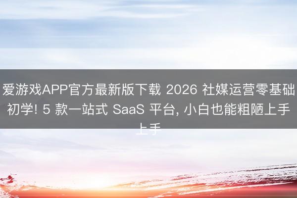 爱游戏APP官方最新版下载 2026 社媒运营零基础初学! 5 款一站式 SaaS 平台， 小白也能粗陋上手