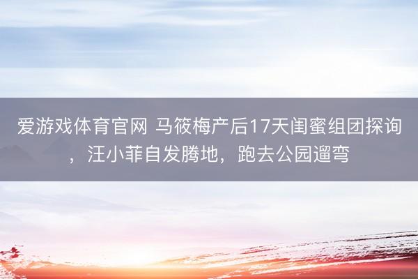 爱游戏体育官网 马筱梅产后17天闺蜜组团探询，汪小菲自发腾地，跑去公园遛弯
