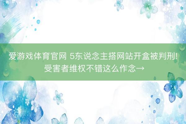 爱游戏体育官网 5东说念主搭网站开盒被判刑! 受害者维权不错这么作念→