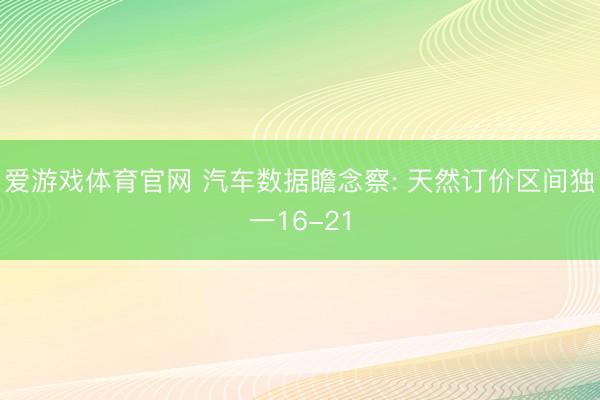 爱游戏体育官网 汽车数据瞻念察: 天然订价区间独一16-21